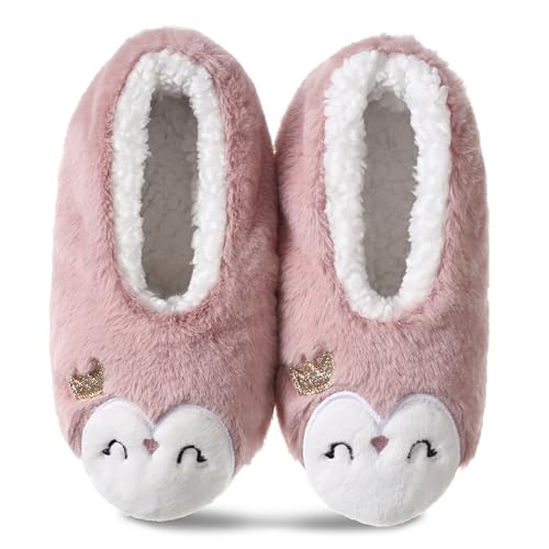 Tough Land Niedliche Tier-Haussocken mit Griffen für Damen, rutschfest, warm, flauschig, gemütlich, pinguin, Small Tough Land Niedliche Tier-Haussocken mit Griffen für Damen, rutschfest, warm, flauschig, gemütlich, pinguin, Small von Tough Land