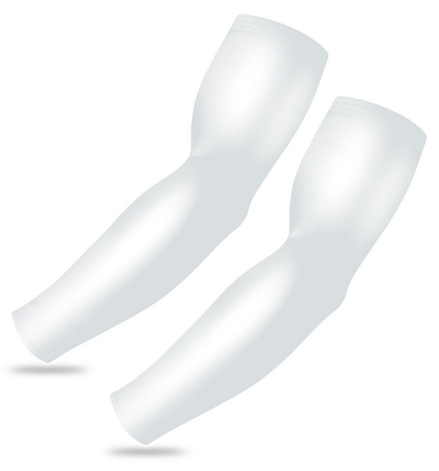 Tough Outfitters Armlinge 2er Set Armlinge für Damen Herren Armschoner Erwachsener Medium Weiß (1-St) 2 Armlinge für Radsport Herren - Set Arm Sleeve Basketball Volleyball von Tough Outfitters
