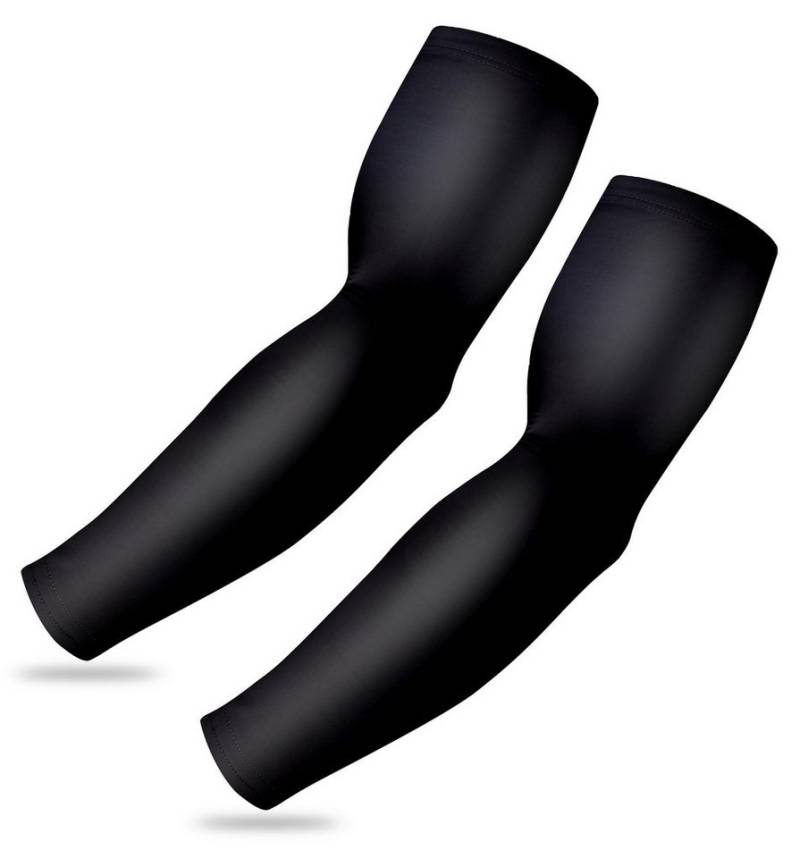 Tough Outfitters Armstulpen 2er Set Armlinge Damen Herren Armschoner Erwachsener Medium Schwarz (1-St) 2 Armlinge für Radsport Herren - Set Arm Sleeve Basketball Volleyball von Tough Outfitters