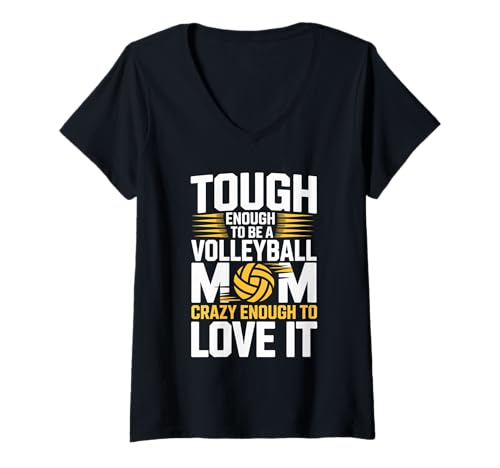 Damen Hart genug, um eine Volleyball-Mama zu Sein, verrückt genug, um es zu lieben T-Shirt mit V-Ausschnitt Damen Hart genug, um eine Volleyball-Mama zu Sein, verrückt genug, um es zu lieben T-Shirt mit V-Ausschnitt von Tough Volleyball Mom Crazy Love Gear