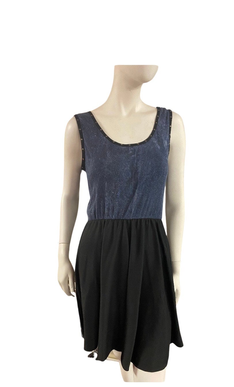 Schwarz Acid Wash, Babydoll Tank Kleid Baumwolle Jersey Größe Medium/Large von ToughLuvShop