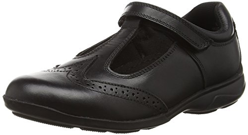 Toughees Mädchen Janine T Bar Brogue Velcro Bequeme Einlegesohle, Schwarz, 39.5 EU von Toughees