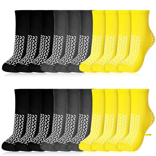 Toulite 10 Paar doppelseitige Lauffläche rutschfeste Sicherheitssocken Sturzprävention Krankenhaussocken Slipper Socken für Damen Herren, Klassische Farbe, Medium von Toulite