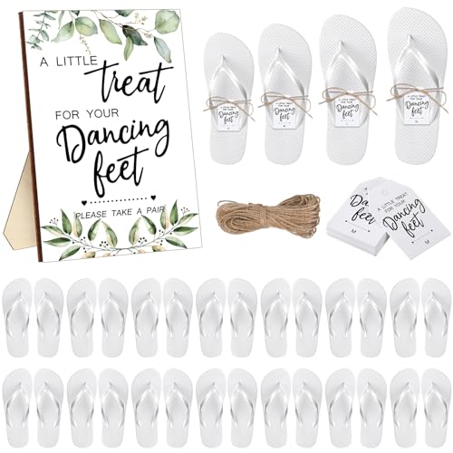 Toulite Hochzeits-Flip-Flops für Gäste, Sandale, Tanzen, Hausschuhe, Geschenke, Hochzeitsschilder, Anhänger, Seil, Brautparty, Weiss/opulenter Garten, Small-X-Large Toulite Hochzeits-Flip-Flops für Gäste, Sandale, Tanzen, Hausschuhe, Geschenke, Hochzeitsschilder, Anhänger, Seil, Brautparty, Weiss/opulenter Garten, Small-X-Large von Toulite