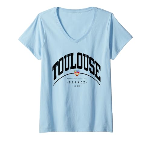 Damen Toulouse Frankreich Familienreise Frankreich Toulouse Souvenir T-Shirt mit V-Ausschnitt Damen Toulouse Frankreich Familienreise Frankreich Toulouse Souvenir T-Shirt mit V-Ausschnitt von Toulouse France family trip France Toulouse