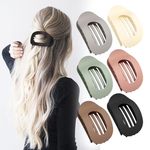 Toumdafine Flache Haarklammern für Damen, gebogenes Design, flache Haarklammer für dickes und dünnes Haar, alltägliches Styling-Geschenk (Farbe 3), 4 Stück von Toumdafine