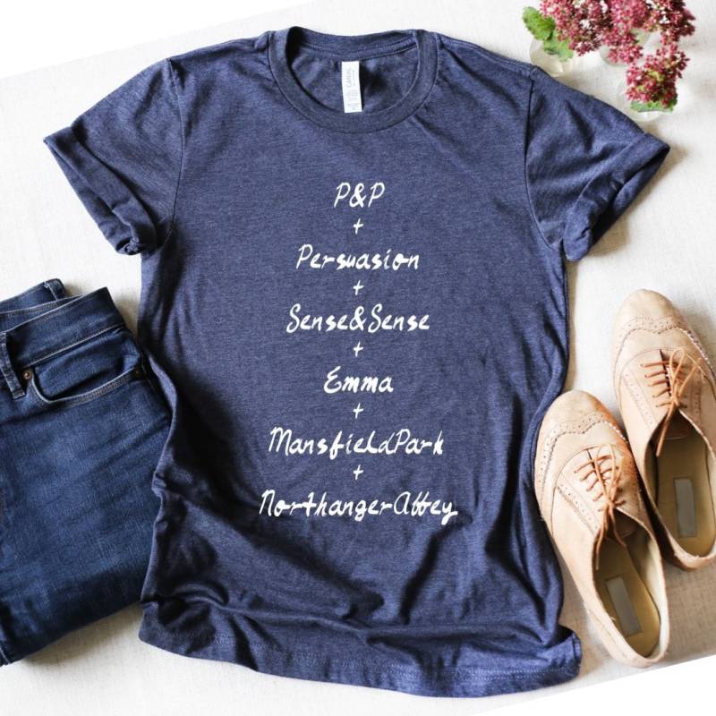 Jane Austen - Roman Spitzname Titel Kurzarm Unisex T-Shirt Jane Austen - Roman Spitzname Titel Kurzarm Unisex T-Shirt von TourDeBookshop