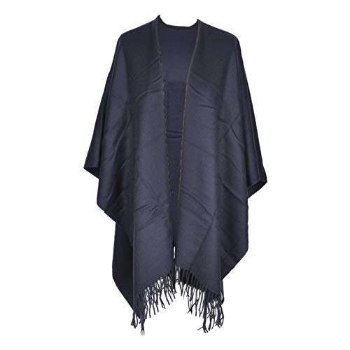 Toutacoo, Poncho mit Fransen - Damen - 04-Blau von Toutacoo