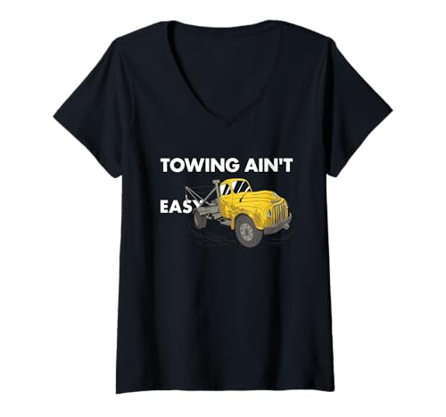 Damen Abschleppen Aint Easy Abschleppwagen Operator T-Shirt mit V-Ausschnitt Damen Abschleppen Aint Easy Abschleppwagen Operator T-Shirt mit V-Ausschnitt von Tow Truck Driver Operator Tow Trucker Present