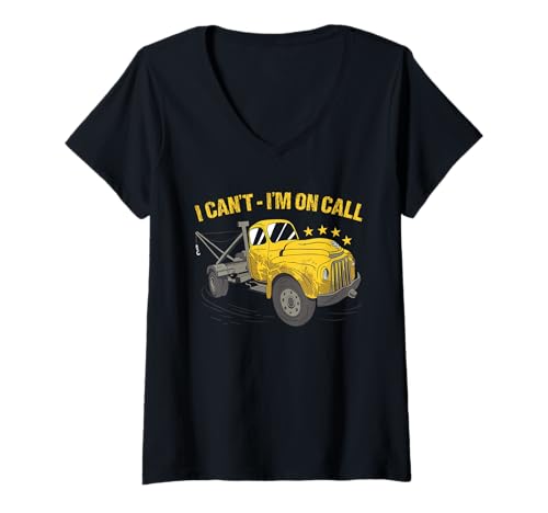 Damen Ich kann Nicht Ich Bin auf Abruf Abschleppwagen Operator T-Shirt mit V-Ausschnitt Damen Ich kann Nicht Ich Bin auf Abruf Abschleppwagen Operator T-Shirt mit V-Ausschnitt von Tow Truck Driver Operator Tow Trucker Present