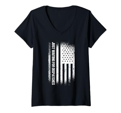 Damen Warten Sie nur auf den Versand des Abschleppwagenbetreibers T-Shirt mit V-Ausschnitt Damen Warten Sie nur auf den Versand des Abschleppwagenbetreibers T-Shirt mit V-Ausschnitt von Tow Truck Driver Operator Tow Trucker Present