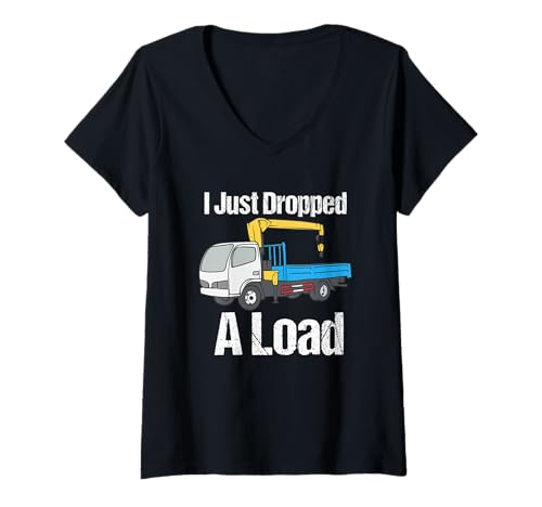 Damen I Just Dropped A Load Zitat Lustiger Abschleppwagen Fahrer Abschleppauto T-Shirt mit V-Ausschnitt Damen I Just Dropped A Load Zitat Lustiger Abschleppwagen Fahrer Abschleppauto T-Shirt mit V-Ausschnitt von Tow Truck Towing Service Car Lover Wrecker Vehicle