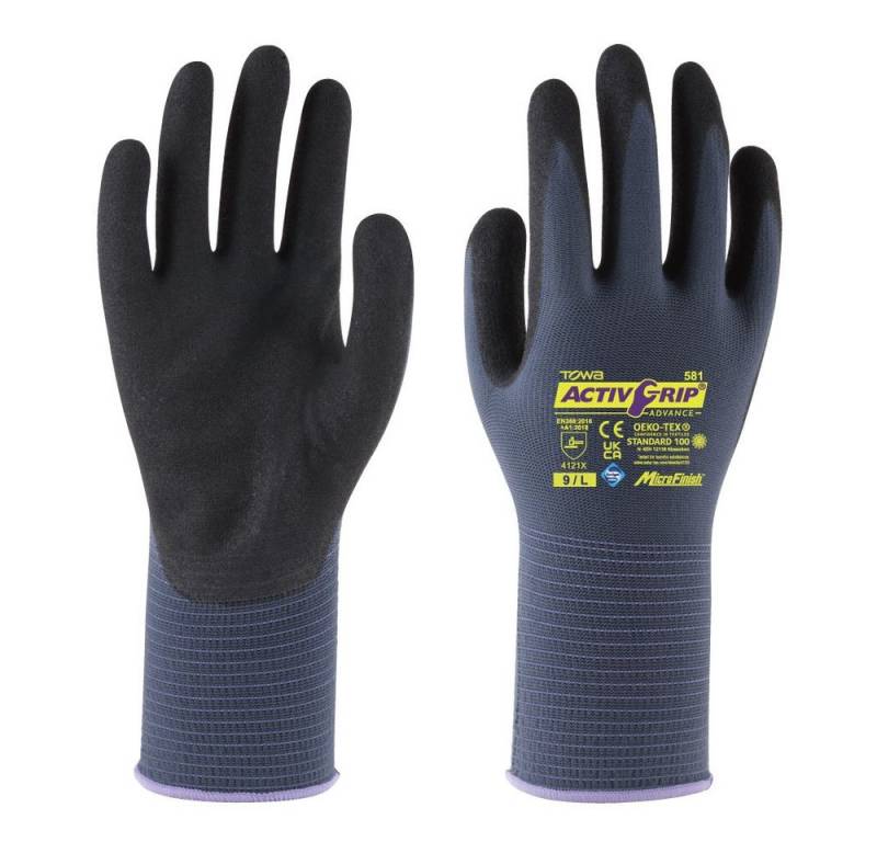 Towa Arbeitshandschuhe Montagehandschuh TOWA ActivGrip™ Advance 581 Herren Hervorrangender Öl-Grip von Towa
