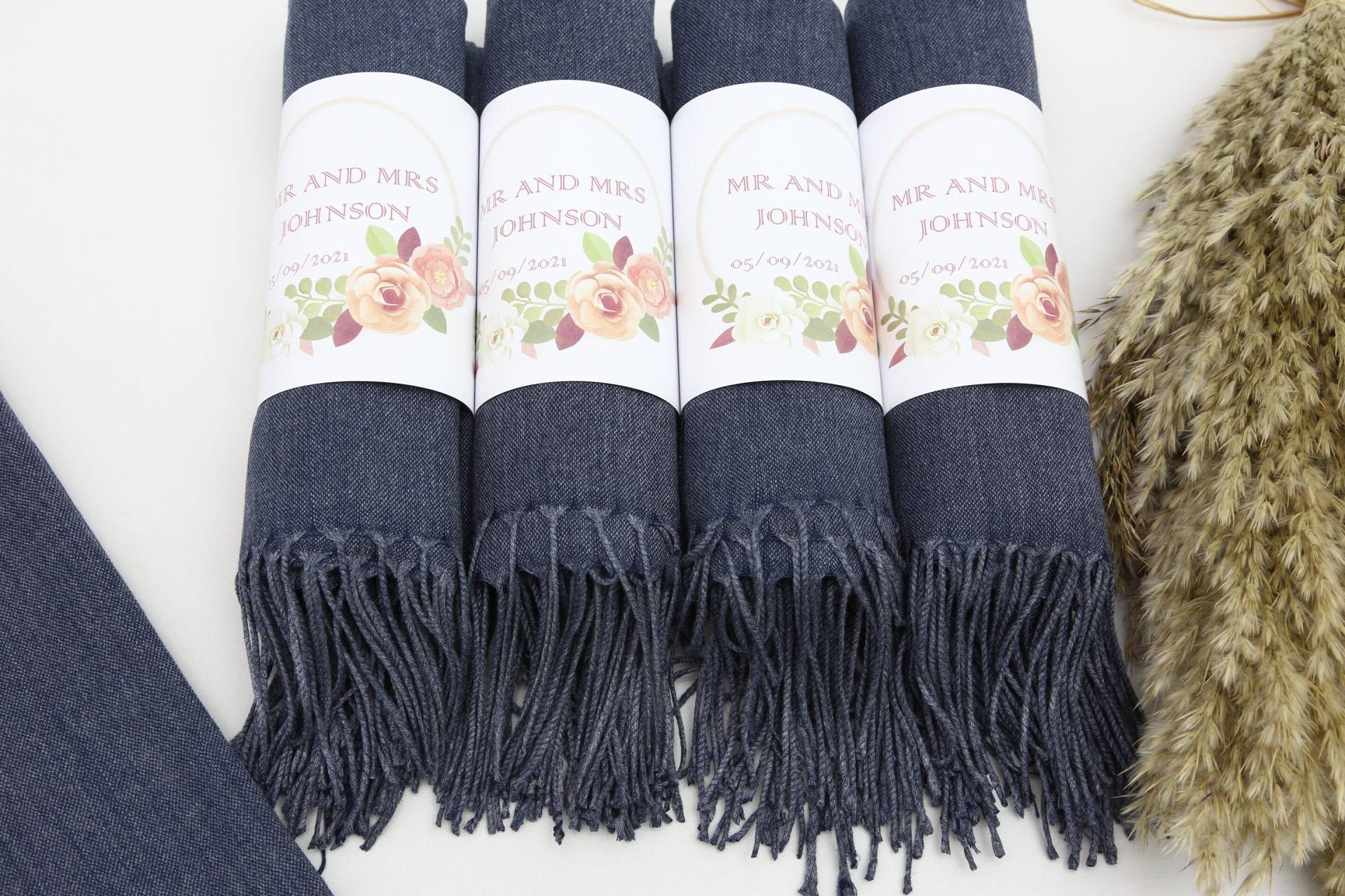 Dekoration Schal, Großhandel Pashmina, Hochzeit Gastgeschenke, 26 "x67", Dark Denim Pashmina, Pashminas, Braut Geschenk, Schal Als Favor von TowelMaster