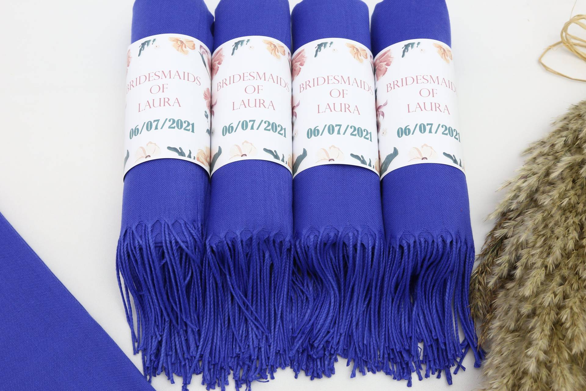 Großhandel Pashmina, Türkisch Sax Blau Dekoration Schal, 26 "x 67 ", Pashminas, Personalisierte Brautjungfer Geschenk, Lebendige Farbige Schal von TowelMaster