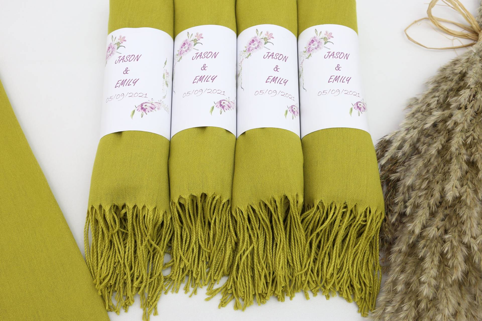 Großhandelsschals, Brautparty-Schal-Geschenk, Brautjungferschals, Personalisierte Pashmina Für Eine Hochzeit, 26 "x 67", Pashminas, Pistaziengrüne von TowelMaster