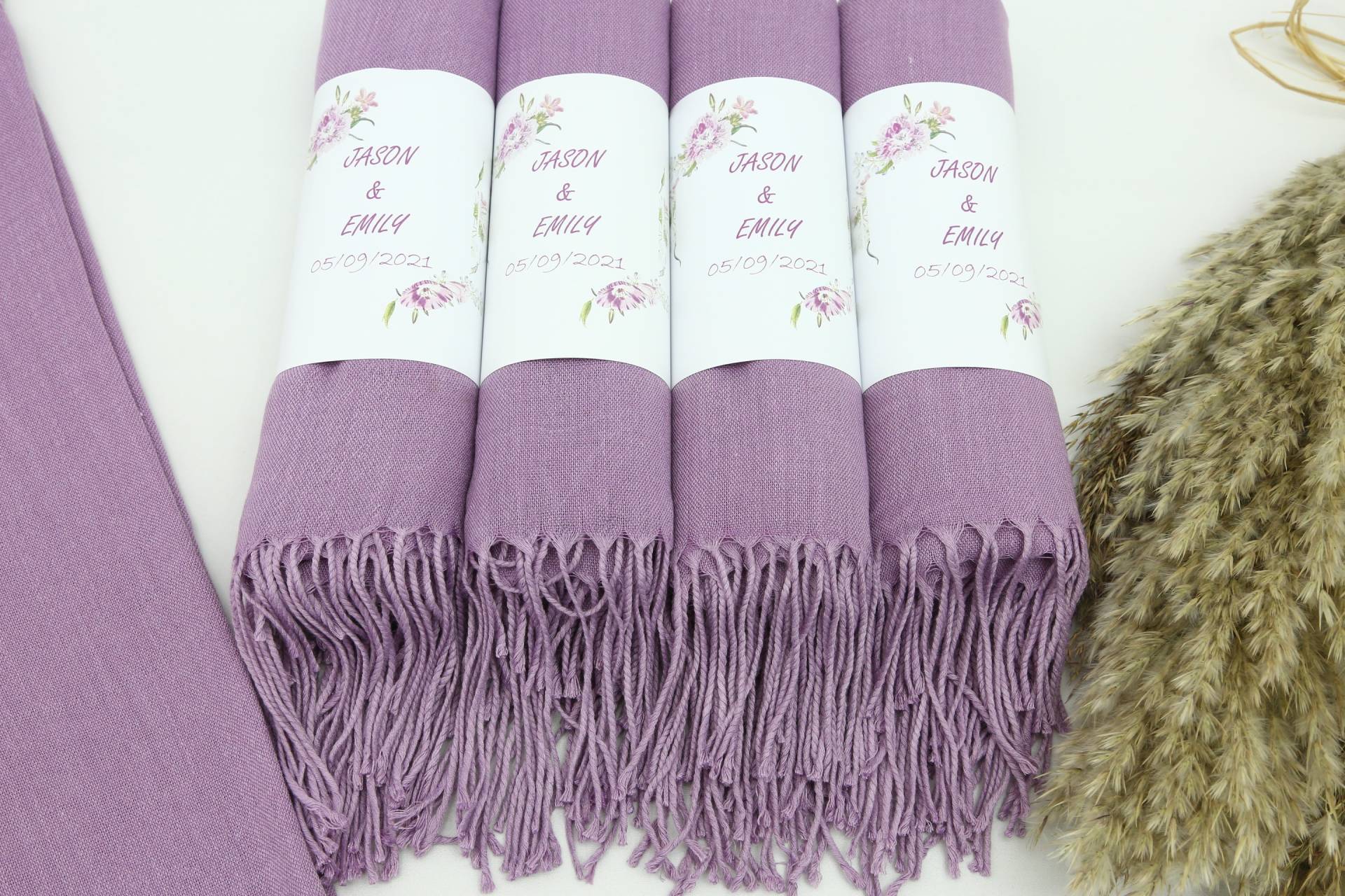 Großhandelsschals, Personalisierter Schal Als Gastgeschenk, Brautparty-Schal, Schals 26 "x 67", Pashminas, Heidepurpur Pashmina, Qualitäts-Pashmina von TowelMaster