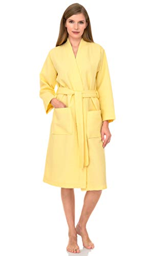 TowelSelections Bademantel, Kimono, Waffel-Muster, für Damen, Spa - Gelb - Large-X-Large von TowelSelections