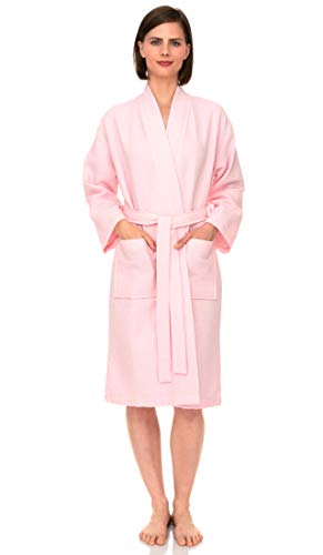 TowelSelections Bademantel, Kimono, Waffel-Muster, für Damen, Spa - Pink - X-Small-Small von TowelSelections