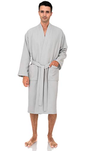 TowelSelections Herren-Bademantel, Waffelmuster, weicher Kimono-Bademantel, Mondgestein, Medium-Large von TowelSelections