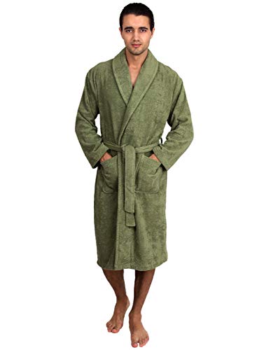 TowelSelections Herren-Bademantel, luxuriös, weiche Baumwolle, Frottee-Bademantel für Herren, Moos, Medium-Large von TowelSelections