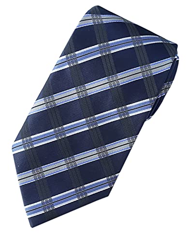 Towergem Extra lange Blau Check Krawatte XL 160 cm lange Geschäftsanzug Herren Krawatte von Towergem