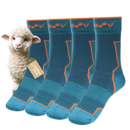 Towintec 2 Paar Merino Wolle Wandersocken Herren & Damen Outdoor Trekkingsocken Thermosocken Baumwolle kompressionssocken Atmungsaktiv Gepolstert Laufsocken Thermo Stockings Sportsocken von Towintec