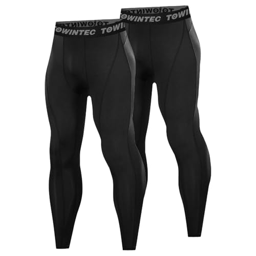 Towintec Herren Kompressionshose Lang Atmungsaktiv Laufhosen Funktionsunterhose Fitness Athletisches Radfahren Strumpfhose Trainingshose Baselayer Sporthose Grundschicht für Männer Gym Joggen von Towintec