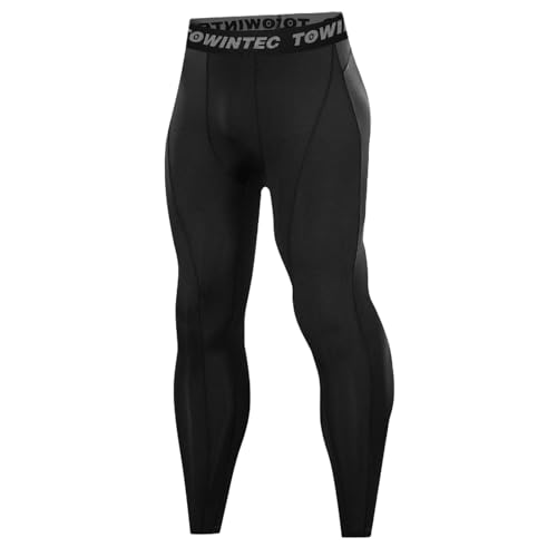 Towintec Herren Kompressionshose Lang Atmungsaktiv Laufhosen Funktionsunterhose Fitness Athletisches Radfahren Strumpfhose Trainingshose Baselayer Sporthose Grundschicht für Männer Gym Joggen von Towintec