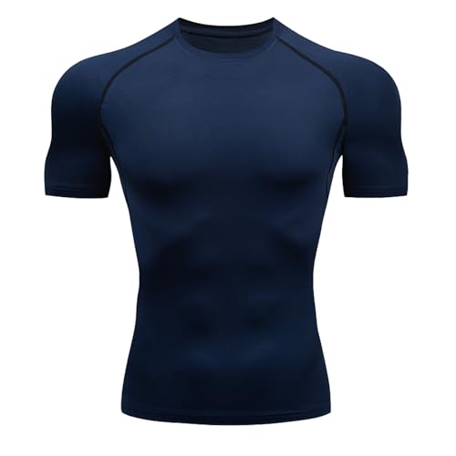 Towintec Herren Kompressionsshirt Kurzarm Rundhalsausschnitt Laufshirt Jogging Grundschicht Classics Funktionsshirt Atmungsaktiv T Shirt Schnelltrocknend Gym Bodybuilding Männer Muske Tops von Towintec