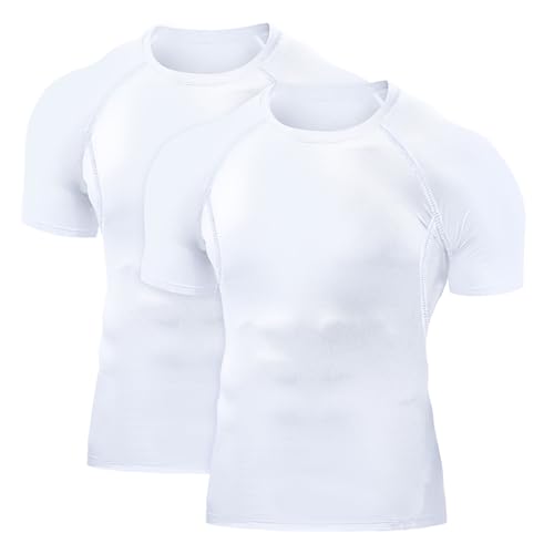 Towintec Herren Kompressionsshirt Kurzarm Rundhalsausschnitt Laufshirt Jogging Grundschicht Classics Funktionsshirt Atmungsaktiv T Shirt Schnelltrocknend Gym Bodybuilding Männer Muske Tops von Towintec