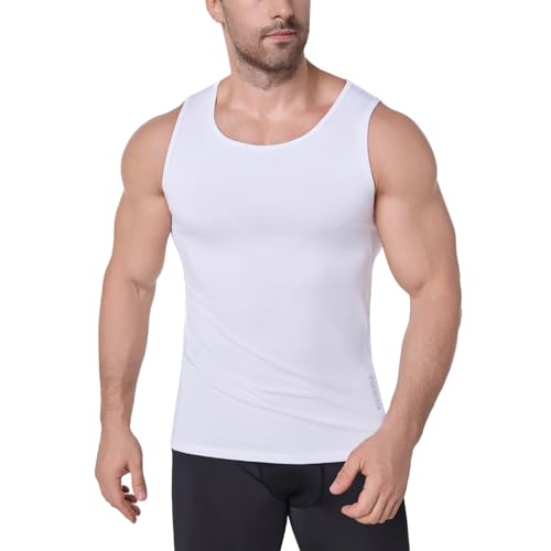 Towintec Herren Kompressionwesetes Tank Top Atmungsaktiv Sommer Shirt mit Rundhals-Langarmshirt Fußball Basketball Laufen Muskelshirt Manner Sportliche Freizeitshirt von Towintec