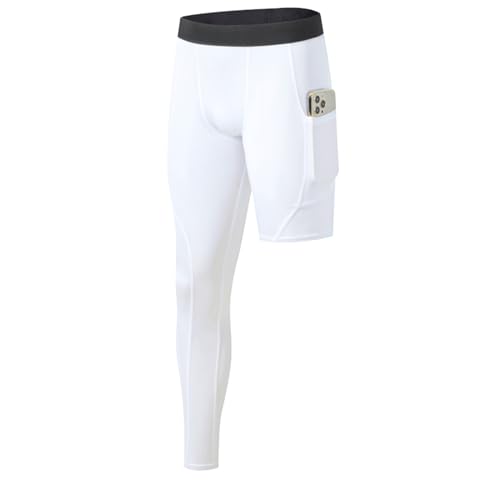 Towintec Kompressionshose Herren Laufhose Langlang Einbeinige mit Taschen Atmungsaktiv Hose Basketball Unterhose Trainingshose Athletisches Sporthose Grundschicht Radfahren Funktionsunterhose von Towintec