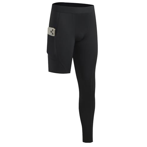 Towintec Kompressionshose Herren Laufhose Langlang Einbeinige mit Taschen Atmungsaktiv Hose Basketball Unterhose Trainingshose Athletisches Sporthose Grundschicht Radfahren Funktionsunterhose von Towintec