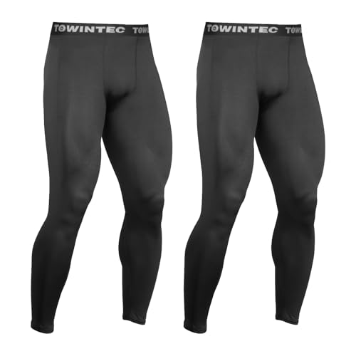 Towintec Kompressionshose Lang Herren Funktionsunterhose Atmungsaktiv Laufhose Fussball Unterhose Gym Trainingshose Athletisches Sporthose Under wear für Basketball Fitness Radfahren Grundschicht von Towintec