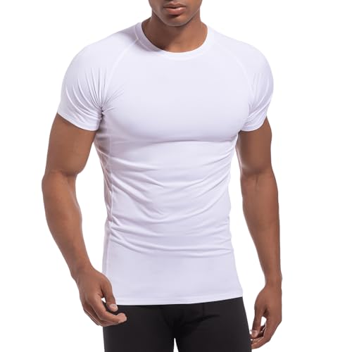 Towintec Kompressionsshirt Herren Atmungsaktive Mesh-Basisschicht Schnelltrocknend Männer Kurzarm Runder Funktionsshirt Laufshirt Jogging Grundschicht Classics Muske Tops T Shirt Gym Bodybuilding von Towintec