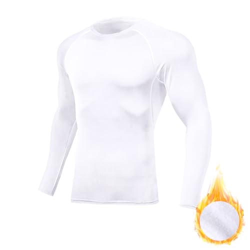 Towintec Kompressionsshirt Herren Langarm Funktionsshirt Männer Sportshirt Atmungsaktiv Thermische Basisschicht Fleecegefüttertes Sport Langarm Top Kompressions-Basisschicht für Laufen Ski Wandern von Towintec