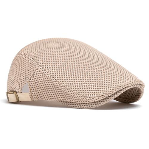 Towintec Schiebermütze Baskenmütze Sommer Herren – Atmungsaktive Mesh Barette Cap mit verstellbarem Band Flachkappe für Outdoor Radfahren Urlaubsmütze Wandern Flatcap Sportmütze Newsboy Barett Damen von Towintec