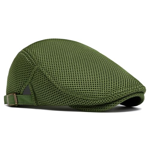 Towintec Schiebermütze Baskenmütze Sommer Herren – Atmungsaktive Mesh Barette Cap mit verstellbarem Band Flachkappe für Outdoor Radfahren Urlaubsmütze Wandern Flatcap Sportmütze Newsboy Barett Damen von Towintec