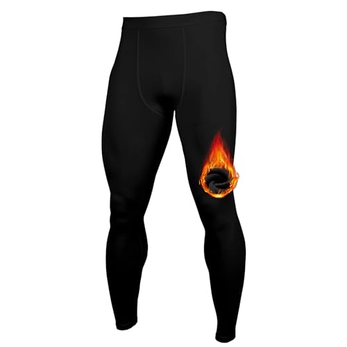 Towintec Thermounterhose Herren Funktionsunterwäsche Warme Unterwäsche Männer Skiunterwäsche Long Fleece gefüttert Thermo Unterhose Winter-Unterwäsche Laufende Strumpfhose Sportarten von Towintec
