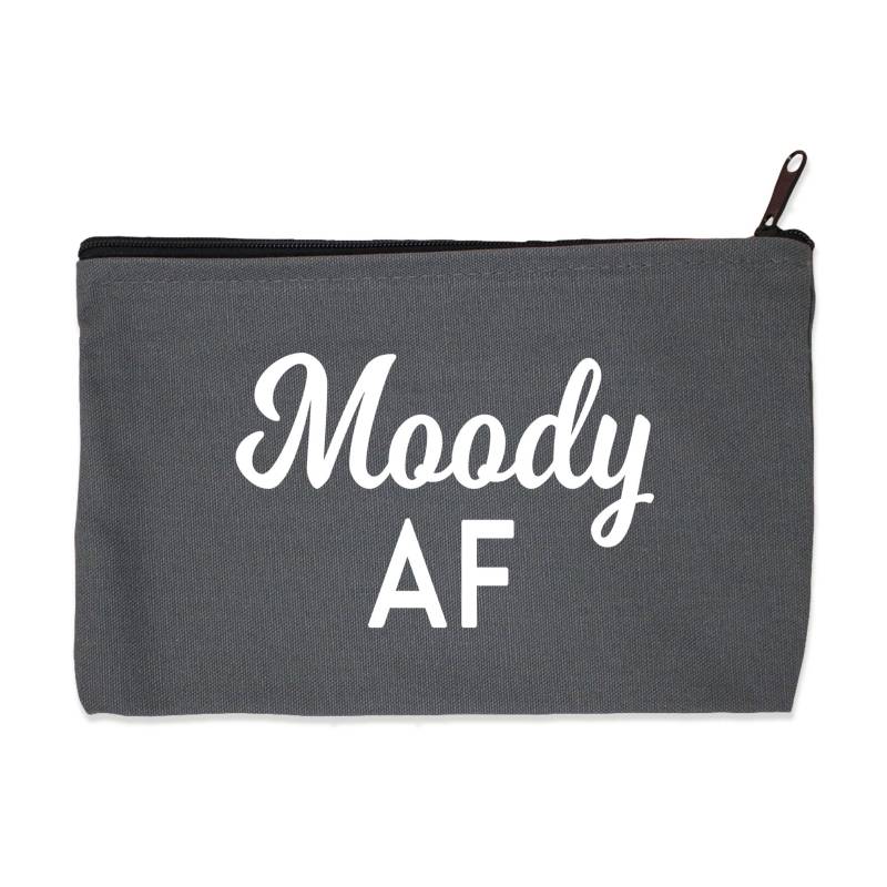 Moody Af - Grau Canvas Zip Beutel Make-Up Tasche Bleistift Fall Reise-Beutel von Towne9