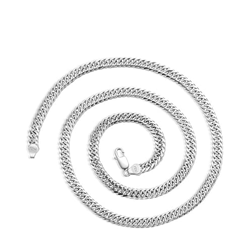 Townshine Italienische extrem dichte kubanische Pferdepeitsche Sterling Silber Kette Halskette für Herren, W 2mm / L 40cm, Sterling Silber, Kein Edelstein von Townshine