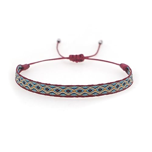 Townshine Retro Bohemian Ethno Stil Gurtband Handgewebt Verstellbare Armbänder für Frauen, Ohne Edelstein von Townshine