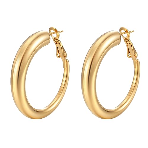 Townshine Trendige hohle Ohrringe aus 18 Karat vergoldetem Edelstahl, vielseitig, lichtecht, Schmuck für Damen, Edelstahl, Kein Edelstein von Townshine