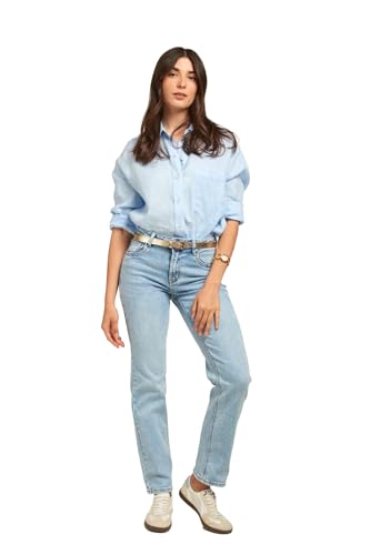 Toxik3 Damen High Rise Straight Cut Jeans - Hellblau, hellblau, 36 von Toxik3