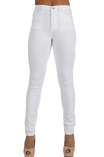 Toxik3 Damen Skinny Jeans Stretch Fit High Waist L185-9 Weiß Gr. 42, weiß von Toxik3