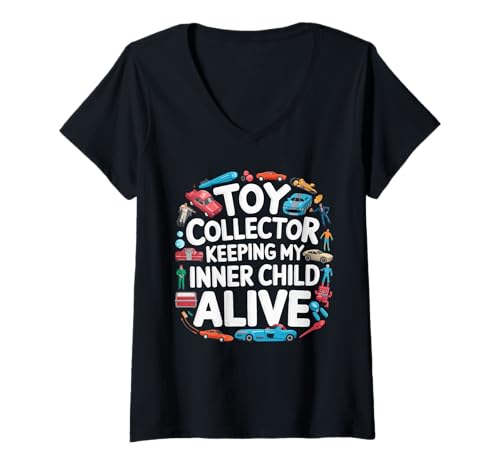 Damen Spielzeugsammler Actionfigur Spielzeugliebhaber Spielzeug sammeln T-Shirt mit V-Ausschnitt Damen Spielzeugsammler Actionfigur Spielzeugliebhaber Spielzeug sammeln T-Shirt mit V-Ausschnitt von Toy Collector Hobby Toy Collecting