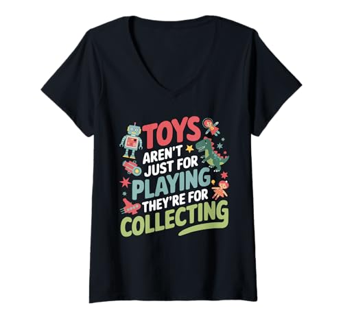 Damen Spielzeugsammler Actionfigur Spielzeugliebhaber Spielzeug sammeln T-Shirt mit V-Ausschnitt Damen Spielzeugsammler Actionfigur Spielzeugliebhaber Spielzeug sammeln T-Shirt mit V-Ausschnitt von Toy Collector Hobby Toy Collecting