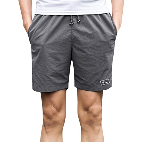 ToySdeal Herren Chinos, Sommer Shorts, Draussen Cargohose, Weite Beine Lässige Business-Hose für Männer Grey XL von ToySdeal