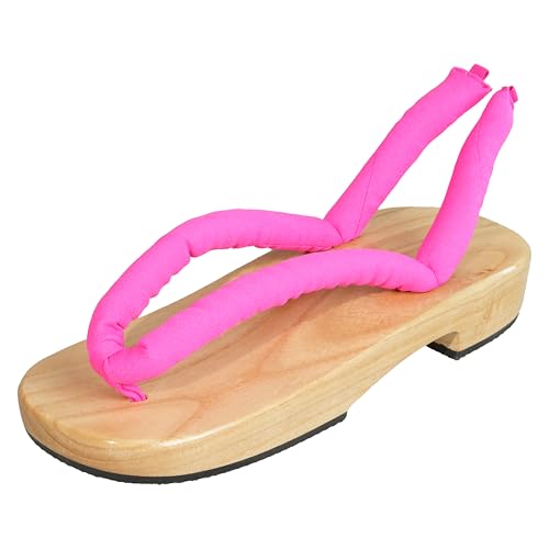 Anime Unisex Cosplay Vielseitige Sommer Holz Clog Schuhe Japanische Cosplay Oshitari Prop, Helles Rosa, 34 EU von Toyep Cosplay